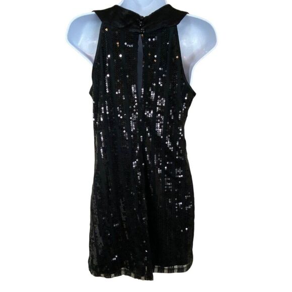 Vtg Y2K Rampage Mini Dress | S | Black Mesh Sequin | Whimsigoth Fairy Grunge - Picture 2 of 8